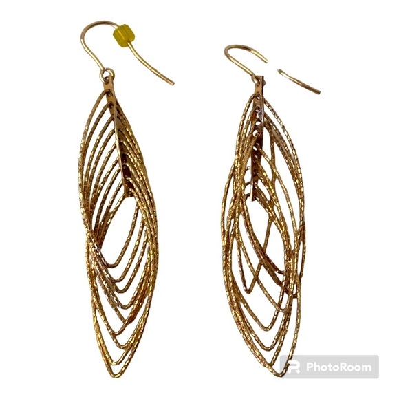 Rose Gold Dangle Earrings - Picture 1 of 3